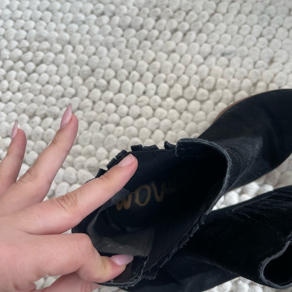 Sam Edelman Black Suede Ankle Boots - Picture 6 of 7